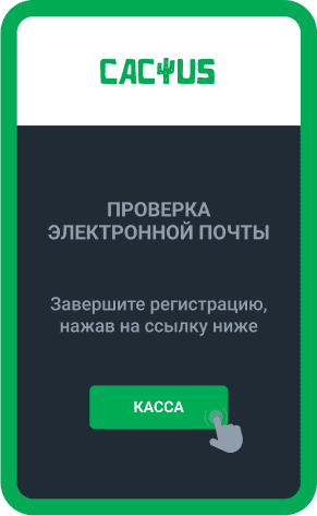 Завершить процедуру регистрации на сайте Cactus Завершить процедуру регистрации